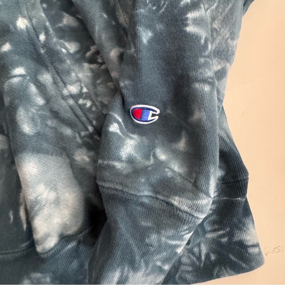 Champion Reverse Weave Tie Dye Hoodie Big “C” Logo Pullover Large - Picture 5 of 7